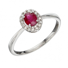 Cluster Ruby Ring In White Gold 